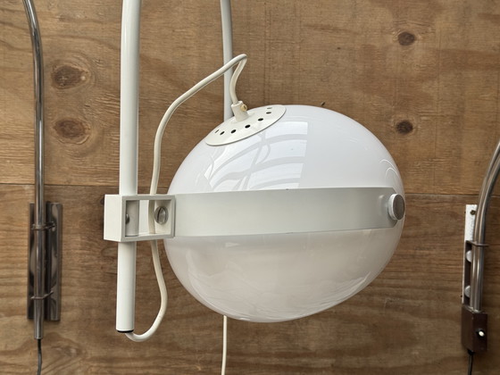 Image 1 of White Retro Mushroom Wall Lamp by Dijkstra – 1970s Space Age Design