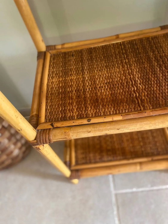 Scaffale in rattan da appoggiare. – Scaffali a muro, Vimini, Vintage (photo 4 of 10)