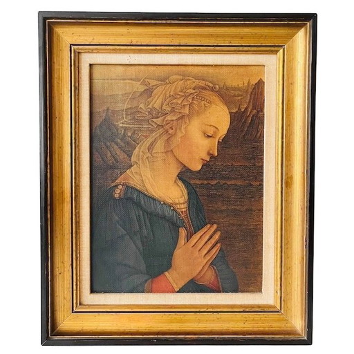 Impression de peinture vintage Madonna Fra Filippo Lippi années 1950
