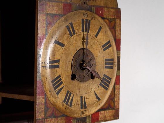 Orologio a pendolo antico in pino dipinto – Europa Centrale, circa 1850 – Iron (photo 36 of 40)