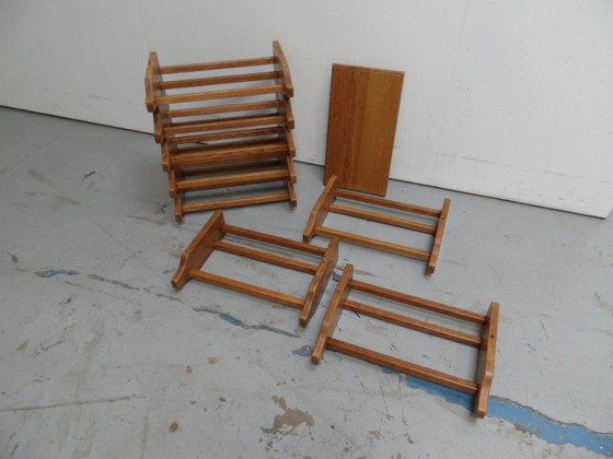 Image 1 of Brutalistisches Weinregal aus Eiche