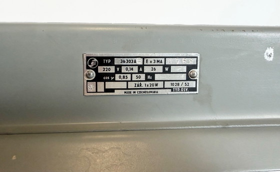 Image 1 of Grijze industriële hanglamp met buisconstructie van Elektrosvit, jaren 70.
