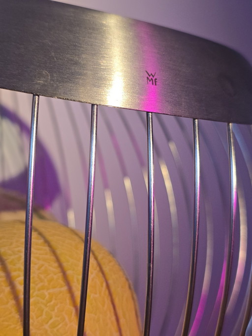 Classico del design: cestino/fruttiera in filo metallico Cromargan di WMF