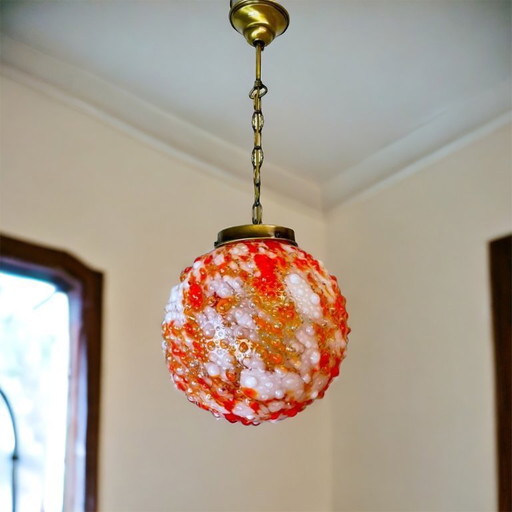 Art Glass red murano giant ball pendant light