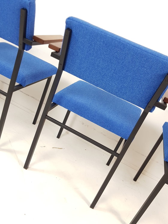 4x Martin Visser SE21 stoel blauw Hallingdal Kvadrat wol – Fauteuils, Metal, Wool (photo 6 of 10)