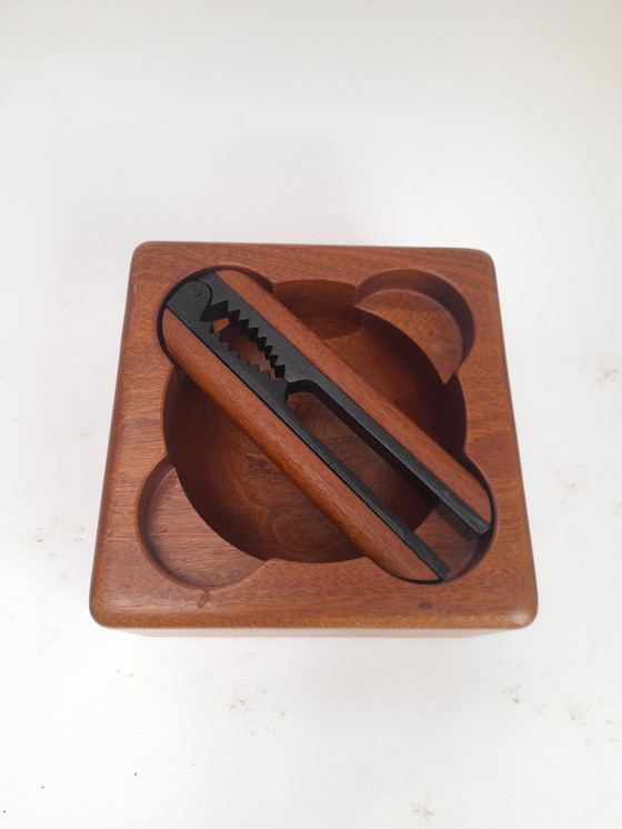 Image 1 of Deense teakhouten kom en notenkraker Bodum jaren 80