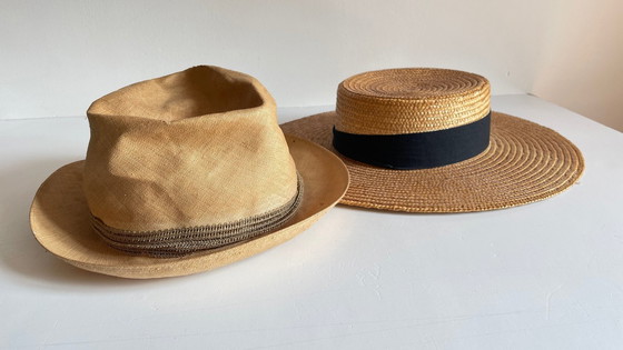 Image 1 of Déco CHAPEAUX de Paille Vintage
