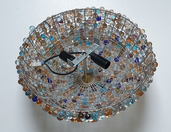 Image 1 of Grande lampe de plafond en verre de Murano en forme de grappe de raisin (37 cm).
