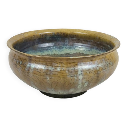 Stoneware salad bowl signed Anne Marie Sybesma De Bay, aka MIEP La Borne