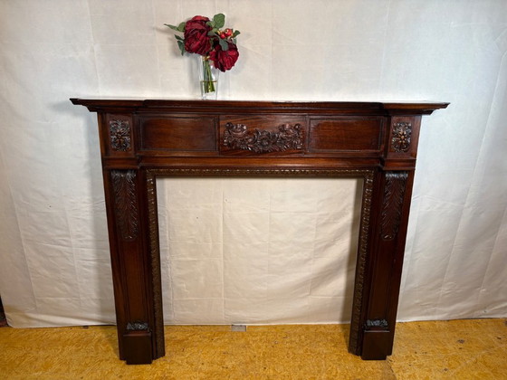 Cornice per camino antica in mogano intagliato in stile Luigi XVI - Fine XIX secolo – Oggetti decorativi (photo 2 of 12)