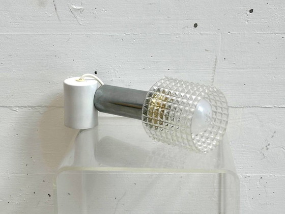 Lampada a sospensione di metà secolo con paralume in vetro testurizzato, anni '60/'70 – Plafoniere, Glass (photo 12 of 13)