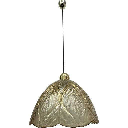 Lampada a sospensione vintage in vetro e plastica per Peil e Putzer, 1970