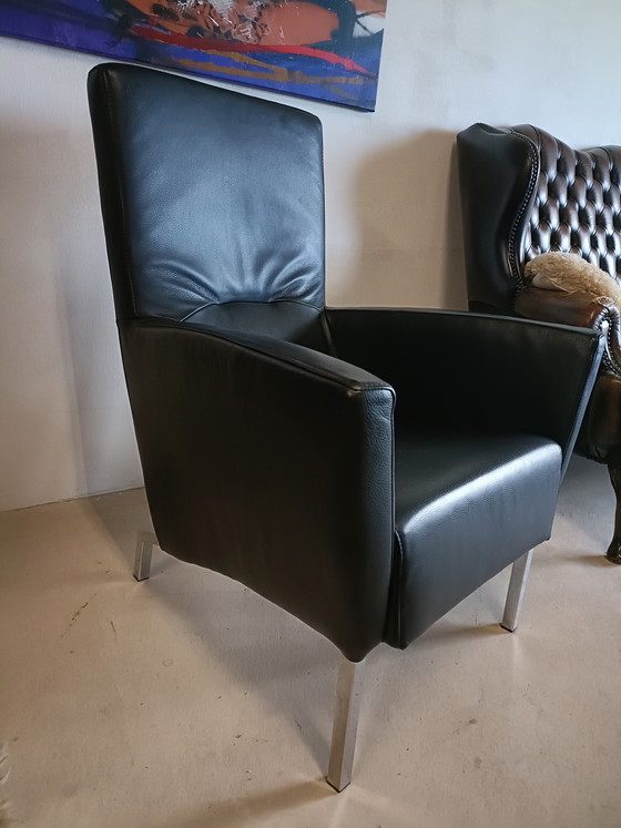 Image 1 of Black leather armchair