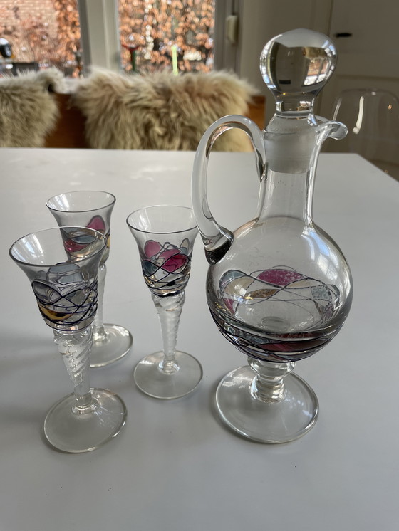 Image 1 of Juego de licor, copas de aguardiente hechas a mano con jarra