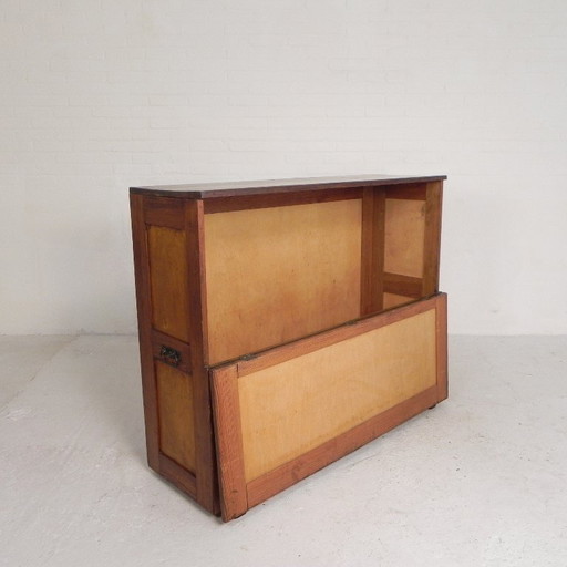 Kiefernholz-Schulplanschrank, Architektenschrank, Kartenschrank, 1930er Jahre – opbergkast, Wood (photo 2 of 22)