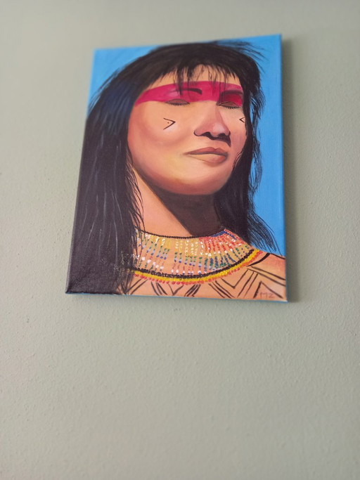 Portrait of an Indian Girl – schilderijen tekeningen, Canvas (photo 2 of 5)
