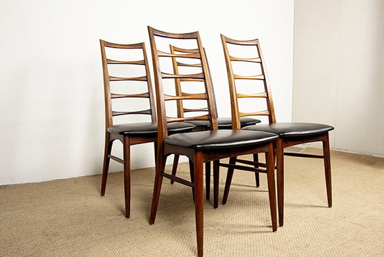 Image 1 of Set of 4 Danish rosewood Liz chairs by Niels Kofoed for Koefoeds Hornslet 1960.
