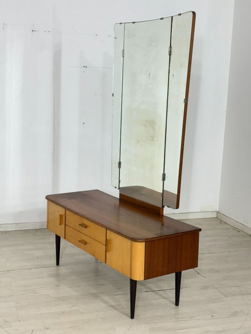 Zeer mooie vintage spiegelkast / ladekast / halkast / halkast / slaapkamerkast