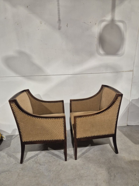 2 Poltrone Art Déco nello stile di Jean Michel Frank – Legno (photo 2 of 6)
