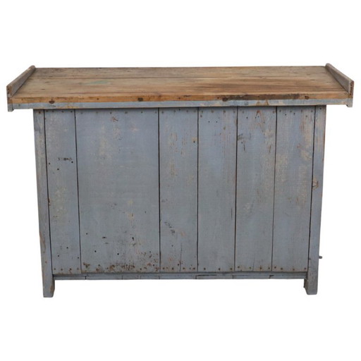 Characterful Old Blue Workbench Sideboard