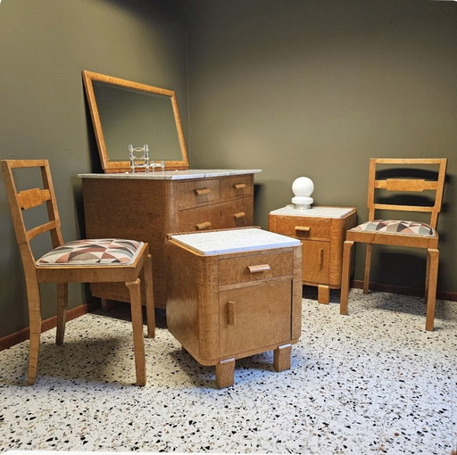 Art Deco Slaapkamer set Birdseye Esdoorn en Marmer