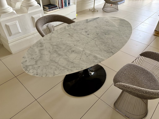 Carrara Marble Oval Dining Table