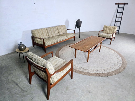 Eugen Schmidt Sofa Daybed jaren 60 Mid Century Zitgroep Fauteuilset Easy Chair Vintage