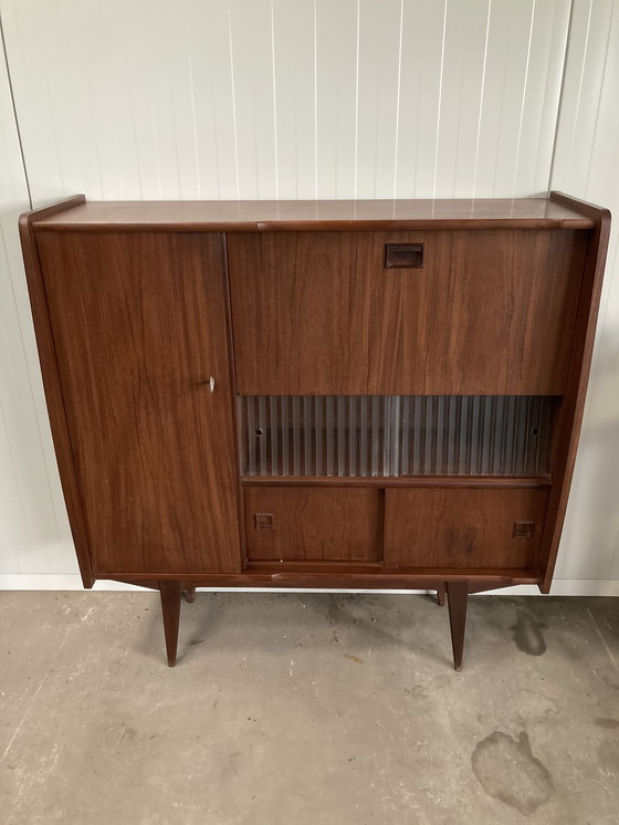 Image 1 of Vintage Mid - Century Teak Wall Cupboard