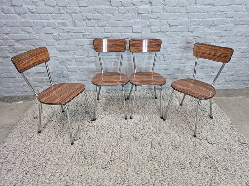 Juego de 4 sillas de cocina de diseño vintage de Brabantia, Países Bajos, década de 1960-1970