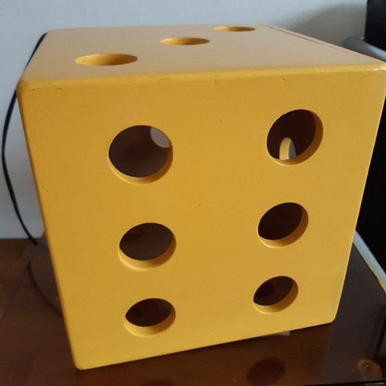 Image 1 of Lampada a dadi in legno vintage, fatta a mano, pezzo unico, anni '60