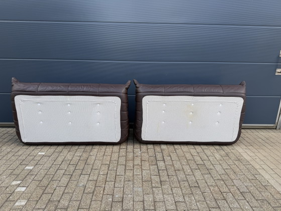 Image 1 of 100% authentic Ligne Roset Togo 2x 3-seater in Chocolate Brown leather