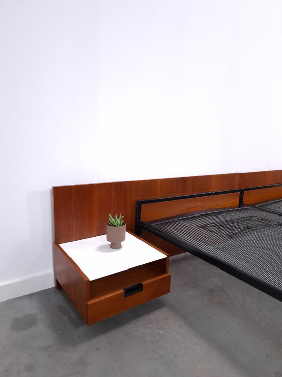 Double bed Japanese Series Cees Braakman for Pastoe and Auping with nightstands – Metal (photo 7 of 20)