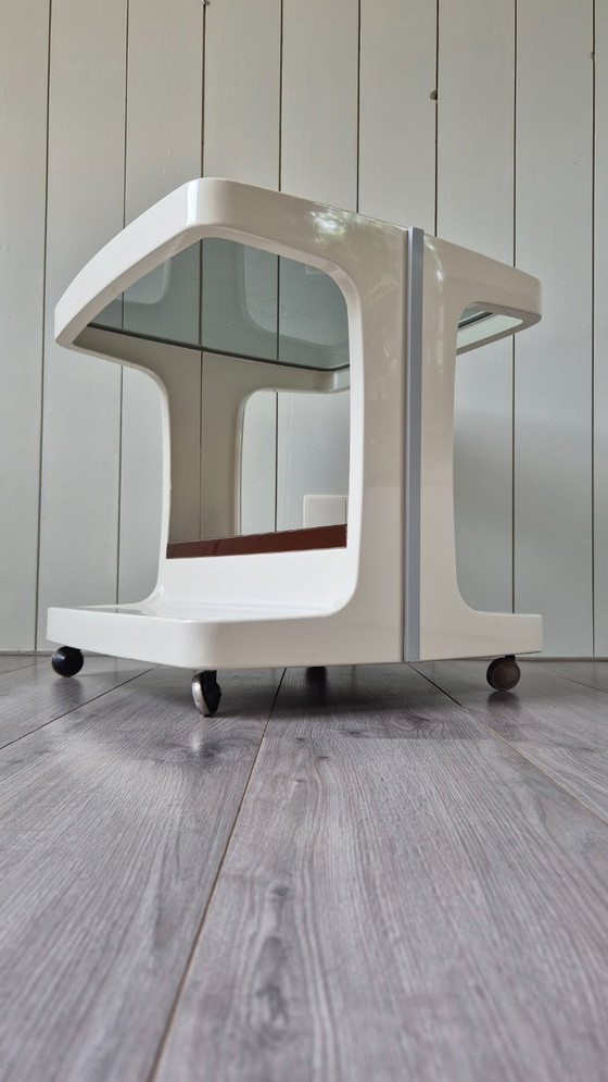 Image 1 of Vintage plastic space age bar cart trolley side table