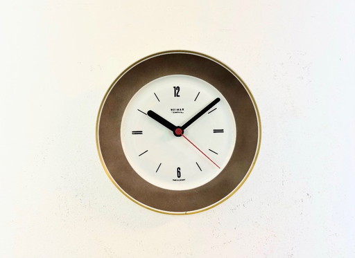 Horloge murale vintage en porcelaine d'Allemagne de l'Est, de la marque Weimar Electric, années 1970