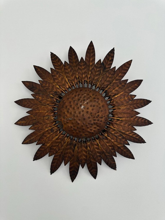 Image 1 of Pair of Vintage Spanish Sunburst Wall Lamps, 1950s–60s