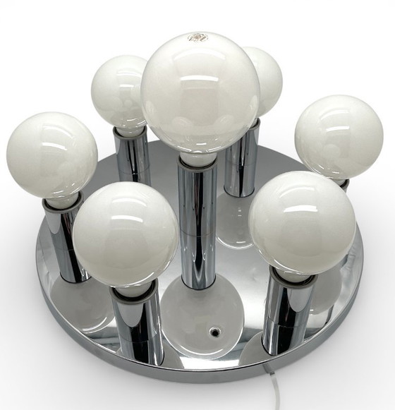 Image 1 of Lampada a cascata Space Age cromata (7 luci) – TZ Leuchten, anni '70