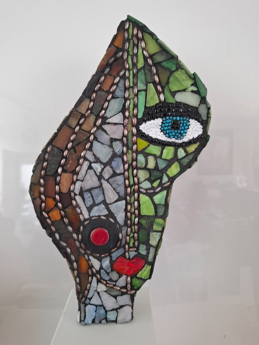 "One eye" mosaic sculpture