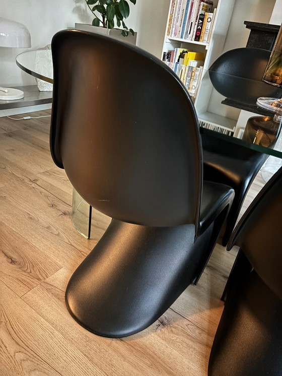 Image 1 of 4x Imitation Panton Chair – Black | Space Age