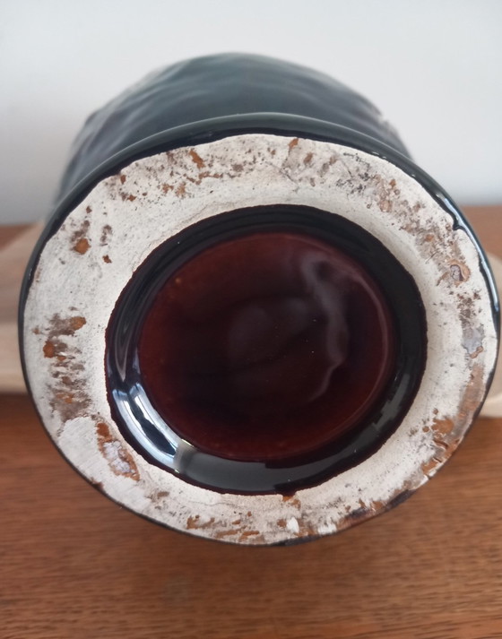 Image 1 of Large "Fat Lava" collector's vase (Mid-Century period) with a volcanic lava effect, signed Vallauris