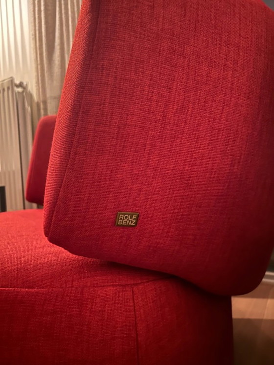 Image 1 of 2x Rolf Benz 684, tipo SE, tessuto rosso