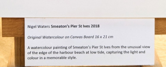 Image 1 of St Ives Smeatons Pier Original Aquarell Nigel Waters Signiert Gerahmtes Kunstwerk