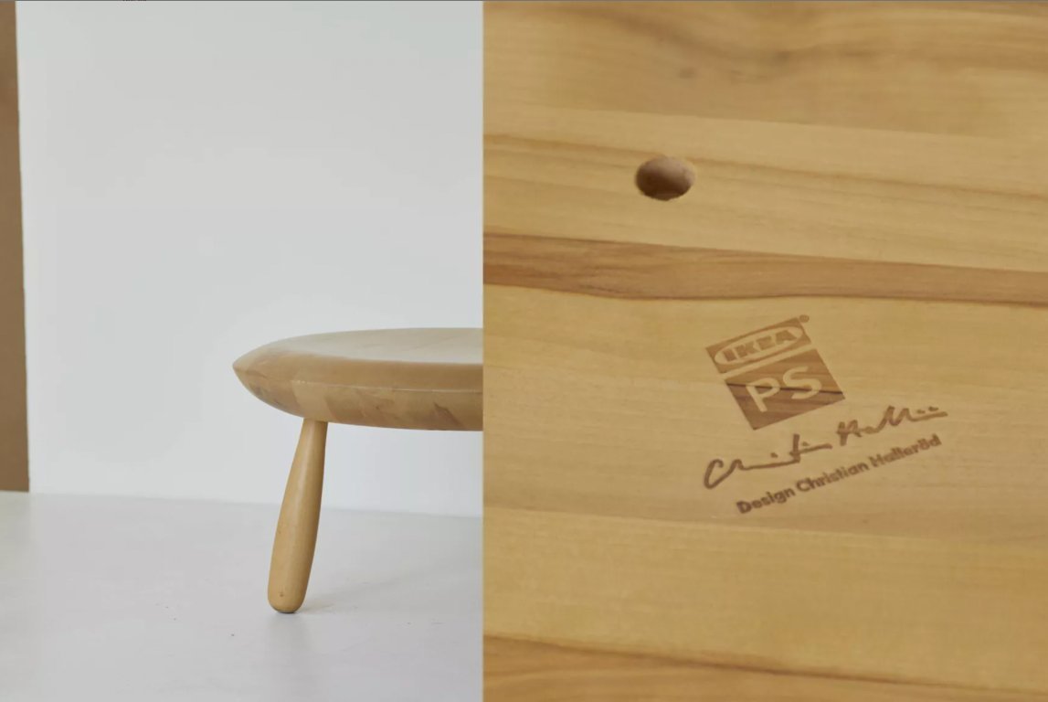 Karljohan coffee table/stool in birch wood by Christian Halleröd