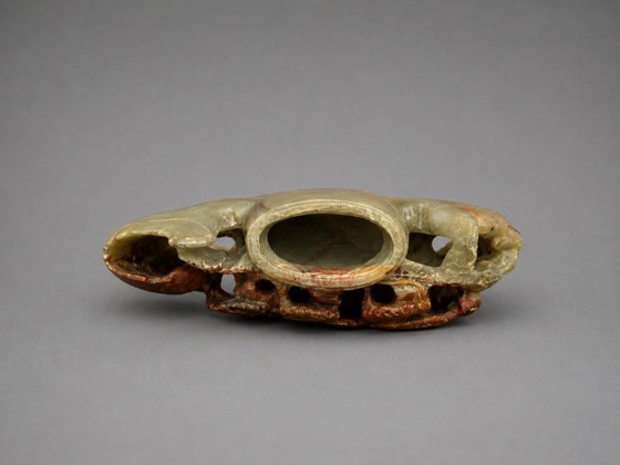 Antique Chinese Hand-Carved Soapstone Brush Washer / Scholar’s ​​Object – Decorative Objects (photo 2 of 7)