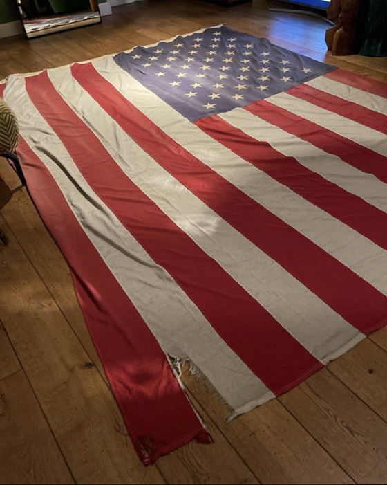 Image 1 of Bandiera americana d'epoca con stelle cucite