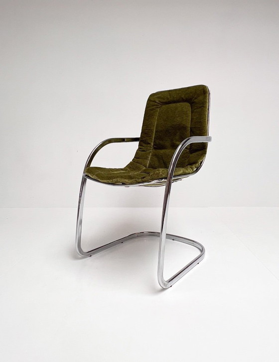 Image 1 of Juego de 4 sillas de alambre cromado diseñadas por Gastone Rinaldi para Rima, década de 1960.