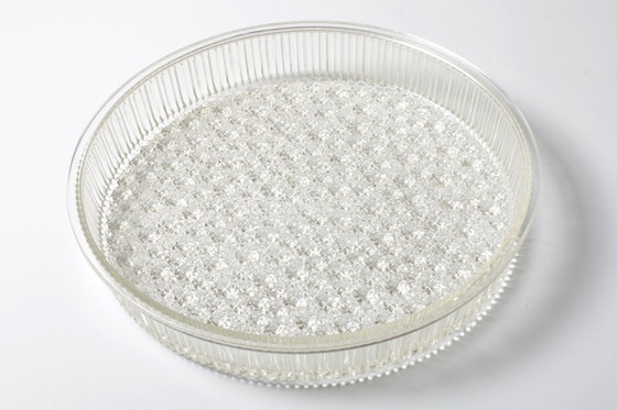 Image 1 of Große, antike Obstschale aus Pressglas / Seltenes, klares Glas-Mittelstück / Italien / 1970er Jahre