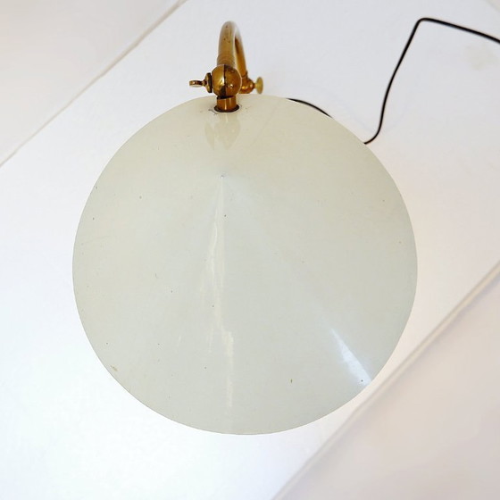 Image 1 of Lámpara de sobremesa o aplique Milano de Stilux en lacado blanco crema con detalles en latón