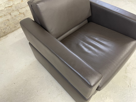 Image 1 of Poltrona Brühl Tomo in pelle marrone