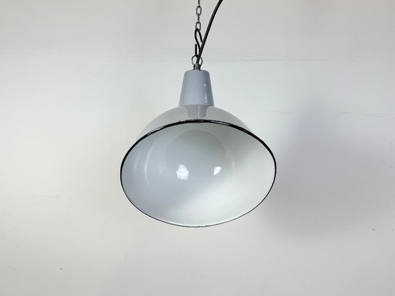 Image 1 of Suspension industrielle en émail gris, années 1960
