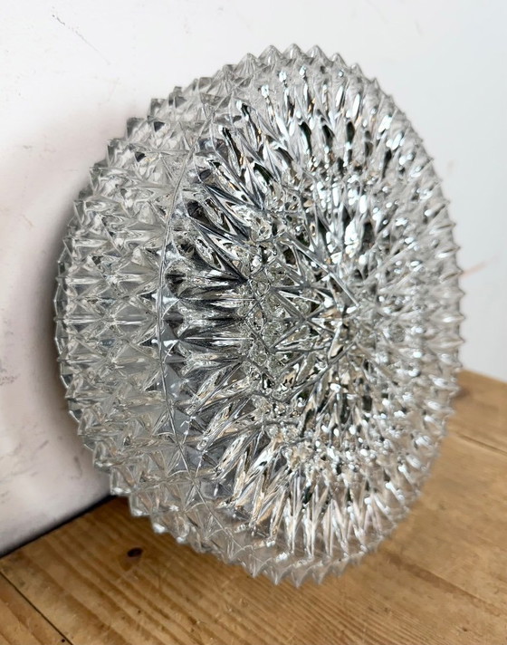 Image 1 of Vintage Glass Wall or Ceiling Light from Elektroinstala, 1970s